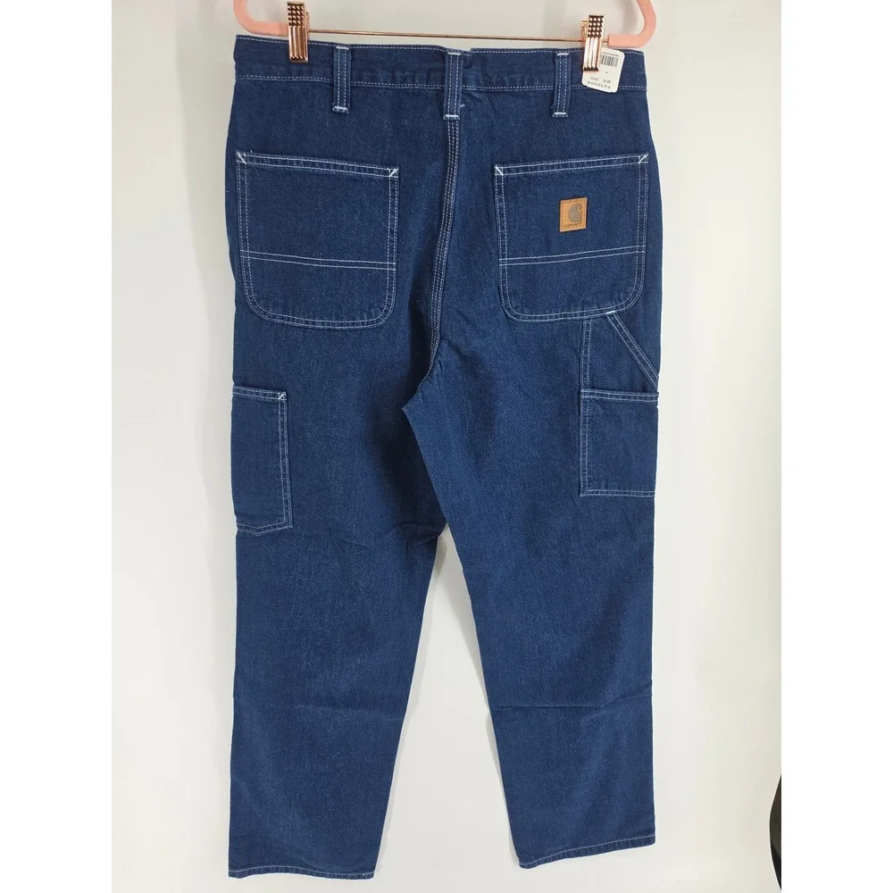 Carhartt Mens Dungaree Fit Denim Work Pants Indigo Blue 32x32 382-83 6013504